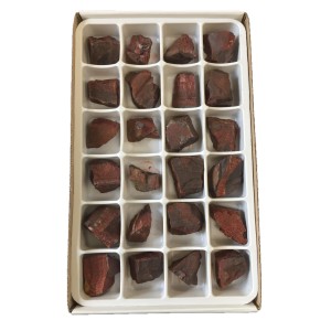 Tiger Eye Red Rough Stone Box -24 Pcs